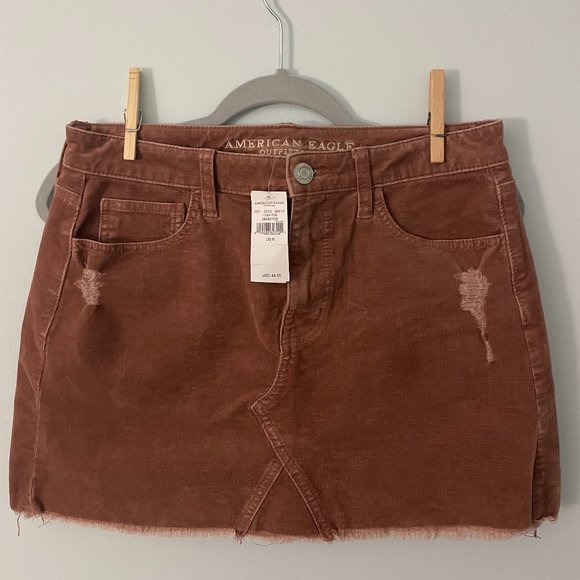 American Eagle super stretch x distressed corduroy skirt - Picture 1 of 4